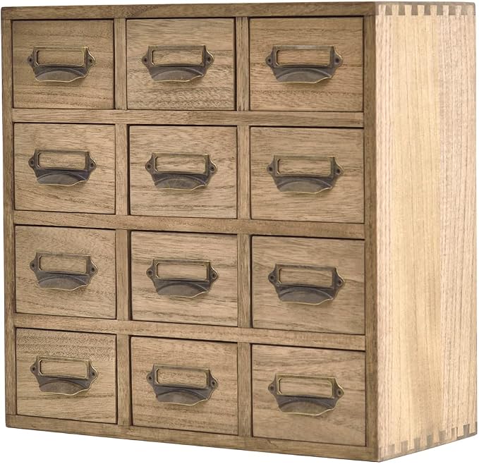 KIRIGEN Wooden Desk Storage Cabinet 12 Drawers Mini Chest by KIRIGEN