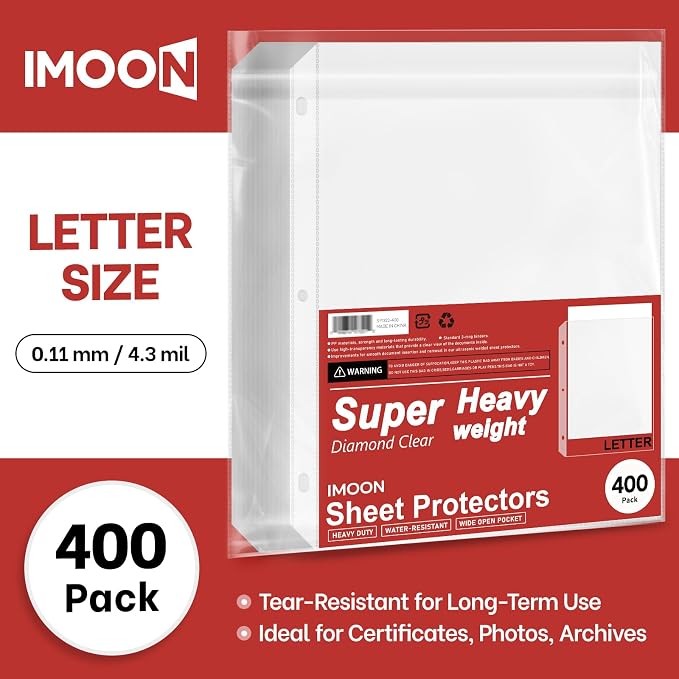 Super Heavyweight 3-Hole Letter Size Sheet Protectors - Image 2