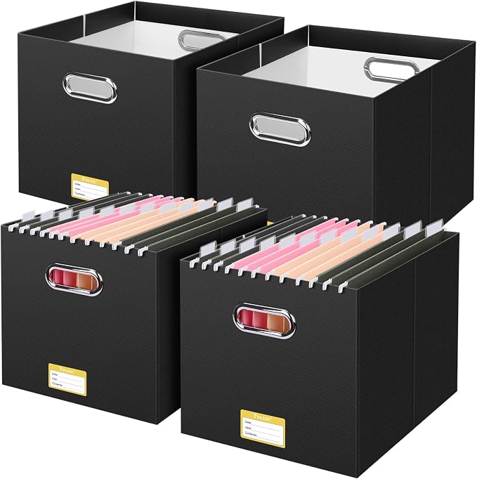 BALEINE File Organizer Box, Cardboard File Folder Organizer by BALEINE