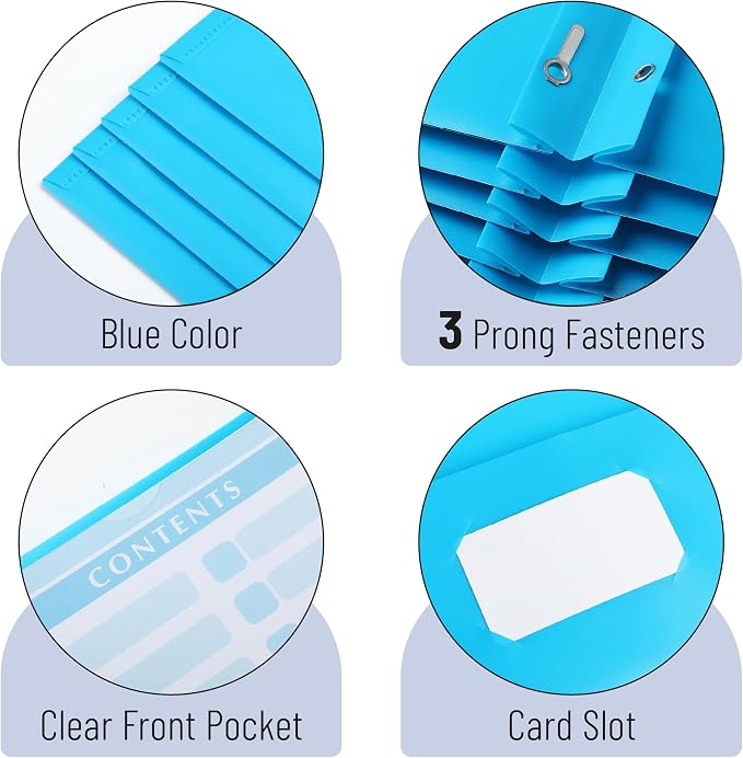 Mr. Pen- Plastic Folders with Pockets and Prongs, 36 Pack, Letter Size | Blue - Image 4