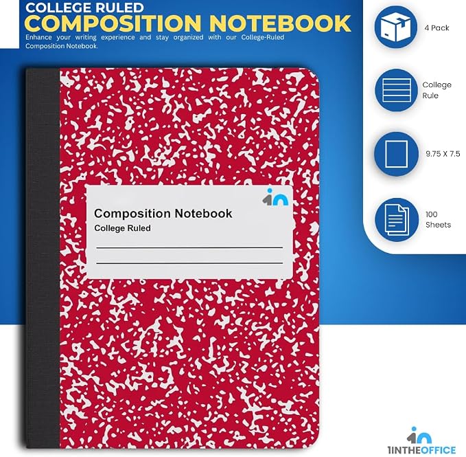 1InTheOffice Composition Notebooks College Ruled, Composition Book, College - Image 2