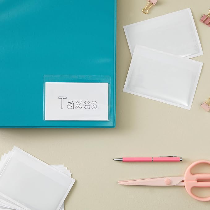 Juvale 100-Pack Clear Index Card Pockets - Image 4