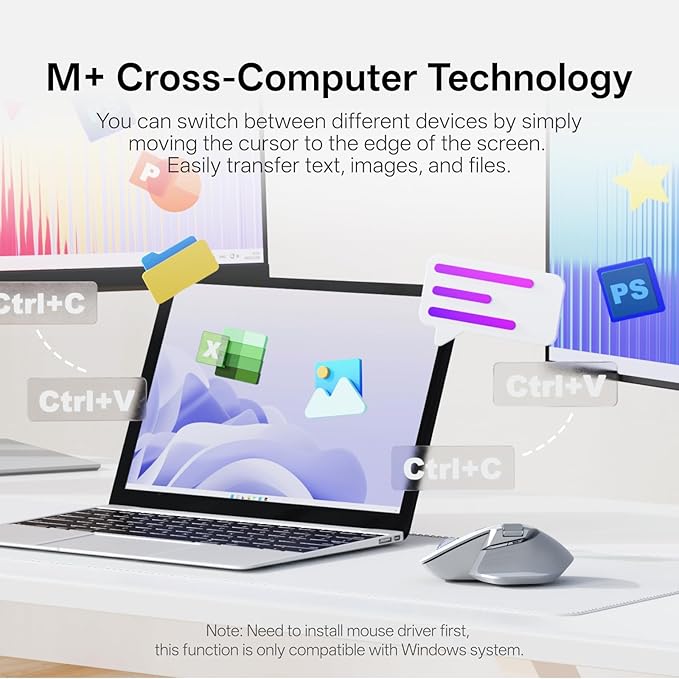 Rapoo MT760 PRO Wireless Mouse, NearLink + Bluetooth 5.0 Multi-Device, 12K DPI, 2K Polling, Ergo for Work & Gaming, 11 Programmable Buttons, On-Board Memory, Quiet Clicks, USB-C, 120 Days Battery Life-DeskLoop Office