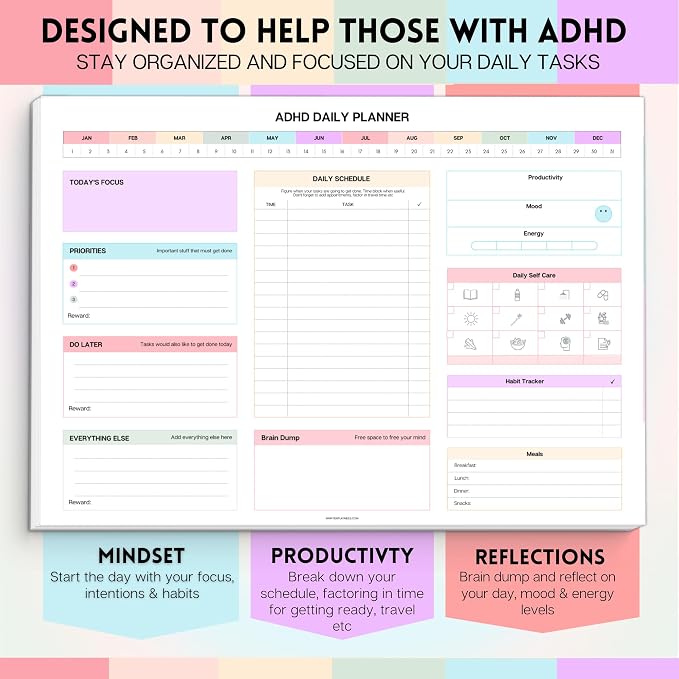 ADHD Daily Planner Notepad for Neurodivergent Adults - Image 6