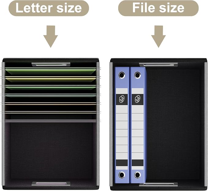File Organizer Boxes with Lids, Collapsible Faux Leather Hanging File Folder - Image 4