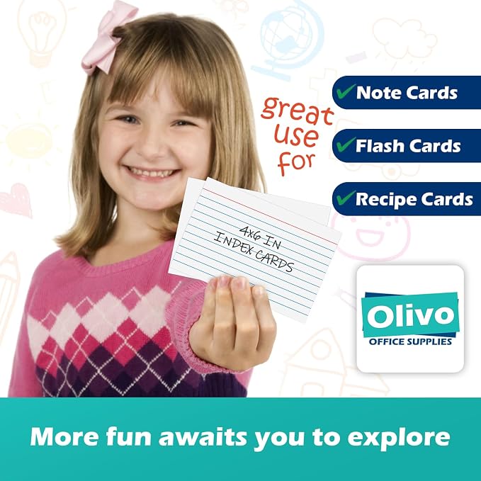 Colored Index Cards 4x6 Lined Ruled Flash Note Cards 100 Count, 5 Pastel Colors - Image 7