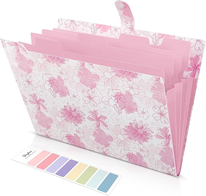 SKYDUE Accordion File Organizer, Floral Expanding File Folders by SKYDUE