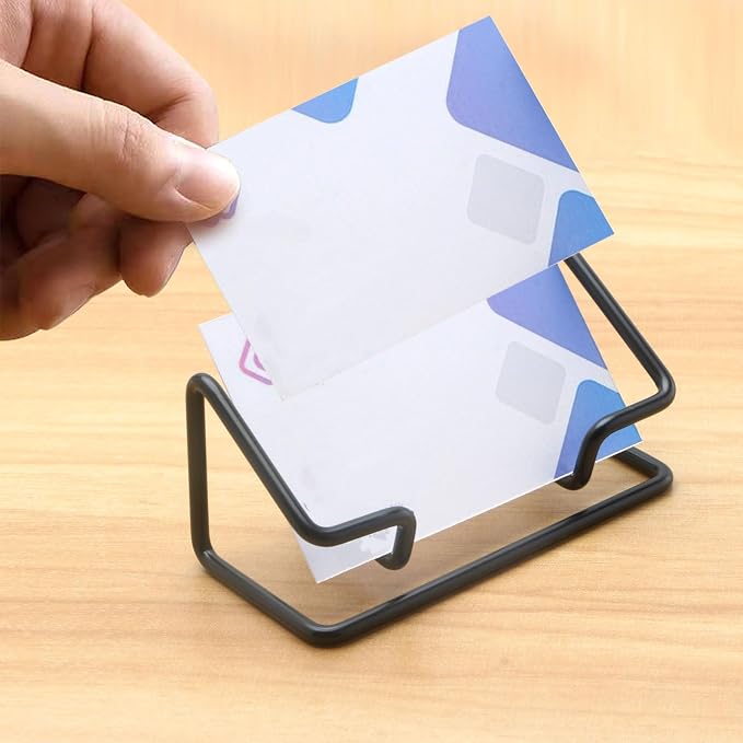 2 Pack Business Metal Business Card Holder office decor Card Holder Desk Display - Image 7