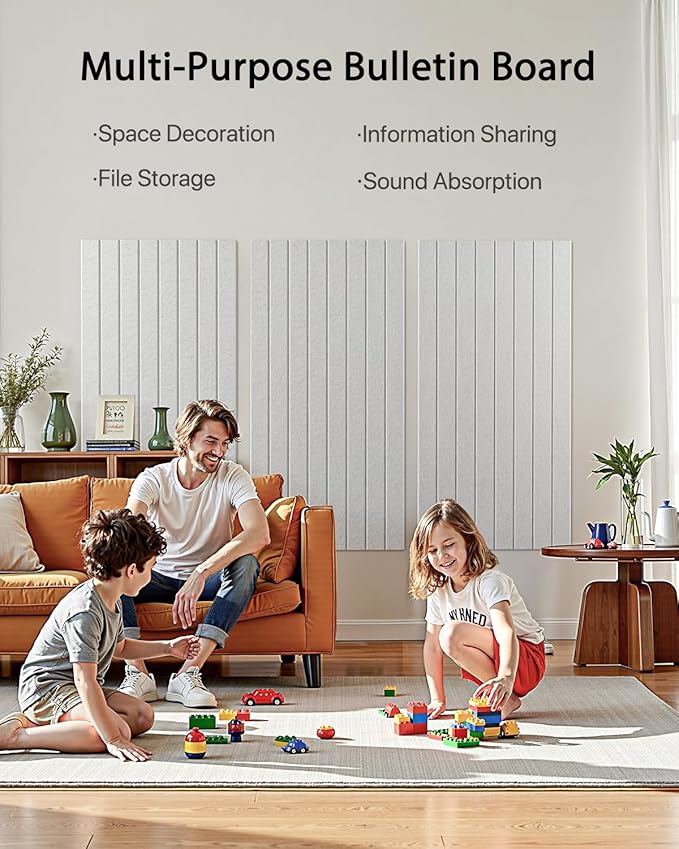 Soundsbay Large Cork Board, 71" x 47" Bulletin Board, 3 Pack Felt Wall Tiles Self-Adhesive, Pin Board for Walls Office Home Classroom Decor-DeskLoop Office