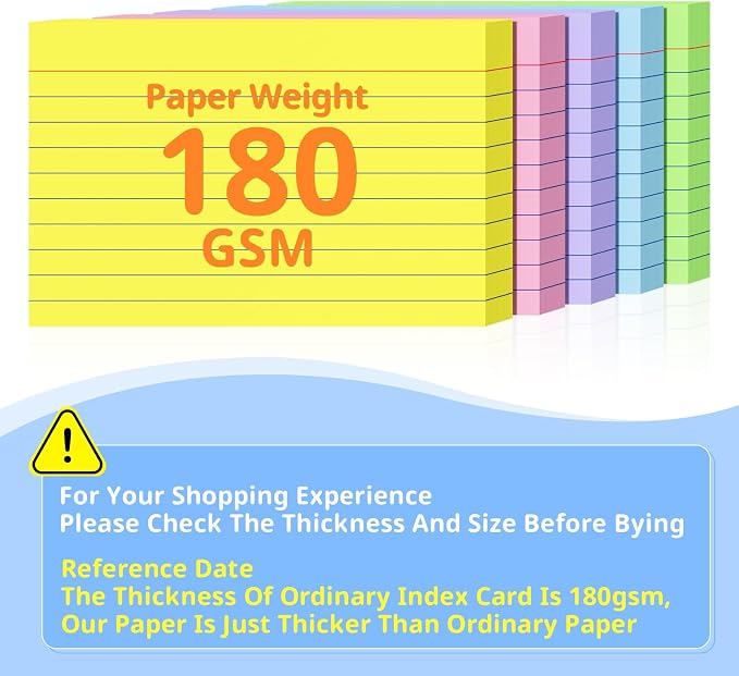 Colored Index Cards 4x6, Flash Cards, Lined Flashcards Notecards, Note Cards - Image 6