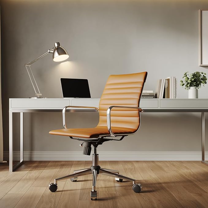Chair, Desk Computer Chair ，with Armrests ，Ergonomic Office Chair for Home and Office, 17.32 x 22.83 x 35.43 inches, Multiple Colors (Terracotta)-DeskLoop Office