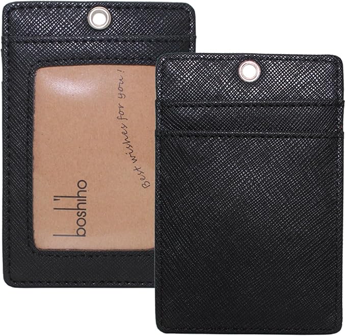Boshiho Vertical Style Leather ID Card Badge Holder - Image 4