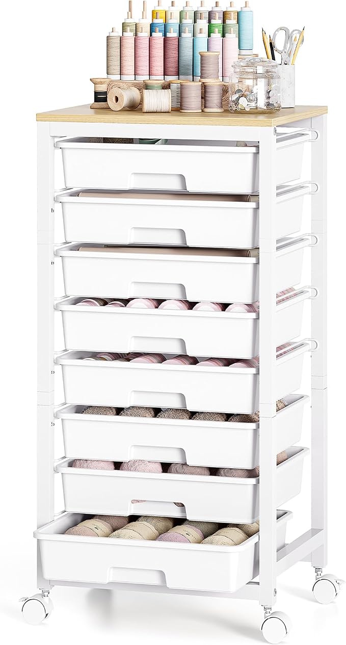 SYKIARIOL Rolling Cart with Drawers, 8 Drawer Rolling Cart, Rolling Drawer Cart - Image 7