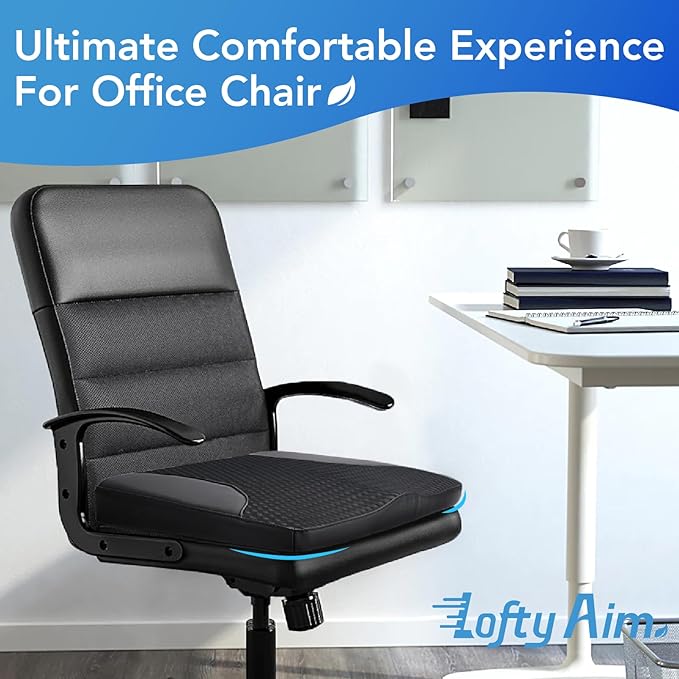 Car Seat Cushion, Comfortable Memory Foam Seat Pillow for Driving, Sciatica-Back Pain Relief, Cushion for Car-Truck, Office, Wheelchair - Black-DeskLoop Office