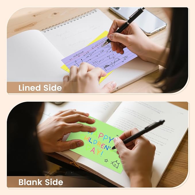 Index Cards 4x6, 400 Sheets, Ruled Color Flash Cards - Image 3