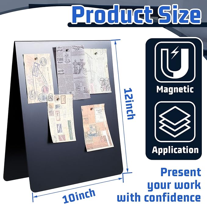 Leinuosen 1 Pcs 12 x 10 Inch Magnetic Bulletin Board Metal Magnet Board Magnet - Image 2