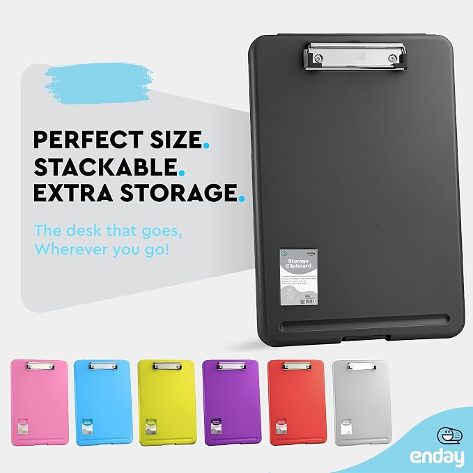 Clipboard with Storage Black, Clipboards with Letter Size Compartments Storage - Image 3