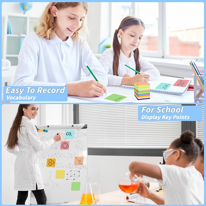 60 Pads Round Corner Lined Sticky Notes 3x3 in Post, 12 Bright Colors - Image 5