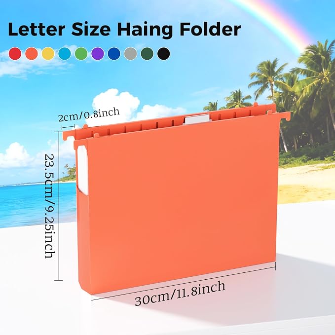 10pcs Hanging File Folders Letter Size, Plastic Hanging Folders, File Organizer - Image 2