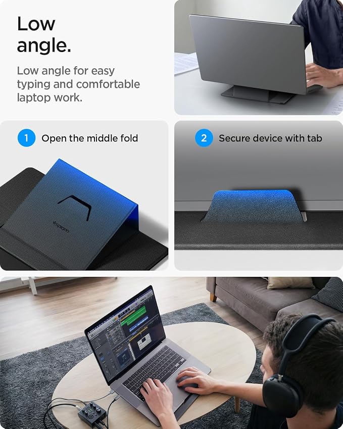 Spigen Slim Fold Portable Laptop Stand Foldable Ergonomic Angle Lift Anti-Slip - Image 7