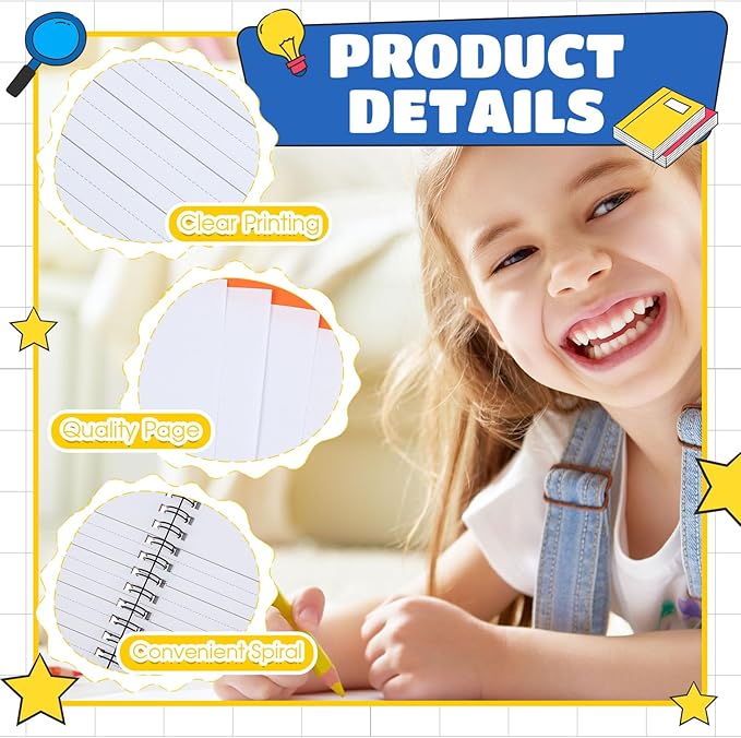 Henoyso 20 Pcs 100/50 Sheets Primary Composition Notebook K-2 Bulk Spiral Primary Journal Drawing Handwriting Practice for Kids Kindergarten 1st 2nd Back to School Supplies (Bright Color,50 Sheets)-DeskLoop Office