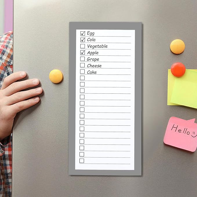4 Pack Magnetic Notepads for Refrigerator，200 Sheets Grocery List Large Magnet - Image 5