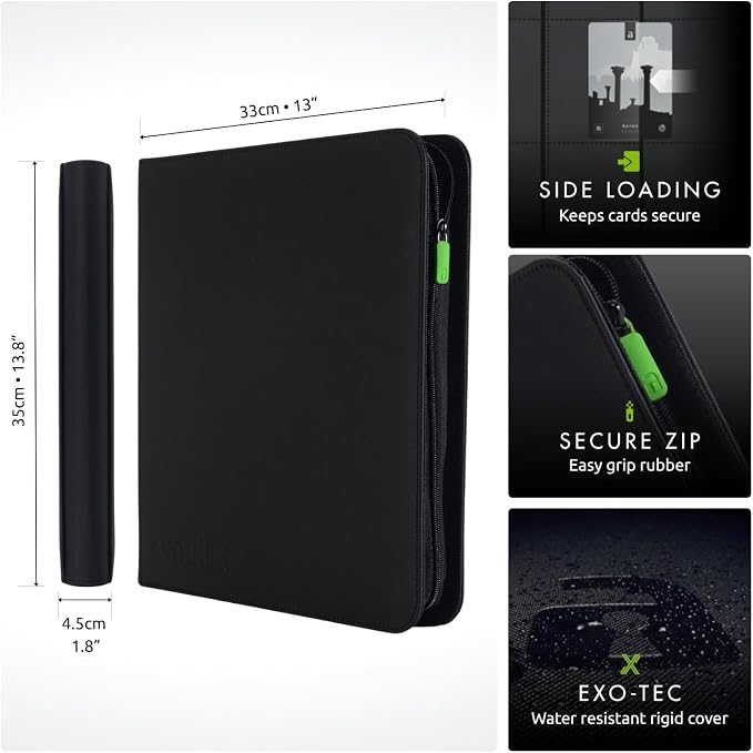 Vault X 12 Pocket Zip Binder, 480 Cards, Exo-Tec Material, 20 Side-Loading Pages - Image 2