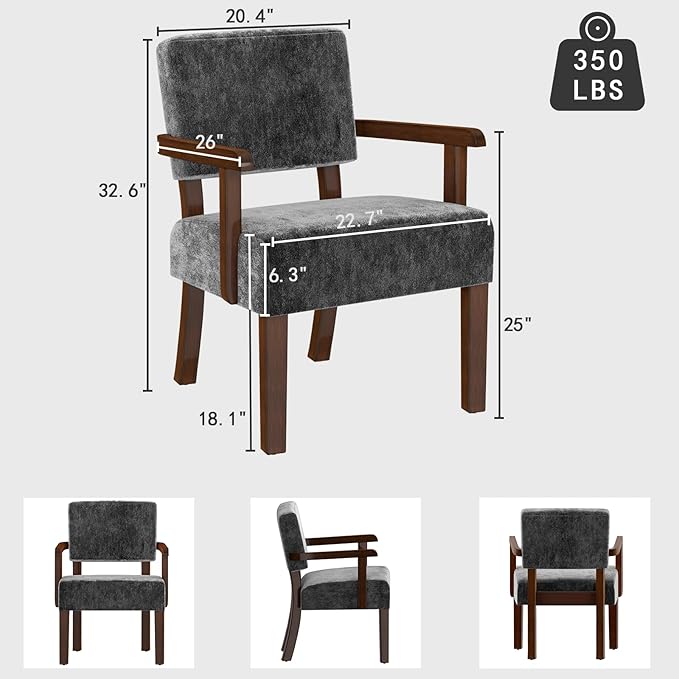 Accent Chair, Living Room Chairs Oversize with Soft Seat and Armrests for Living Room Dinning Room Bedroom Reading Room Waiting Room, AC01-DeskLoop Office