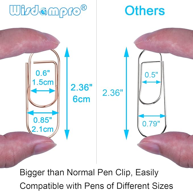 Wisdompro Pen Clip, 12 Pack Stainless Steel Pencil Clip Holder - Image 3