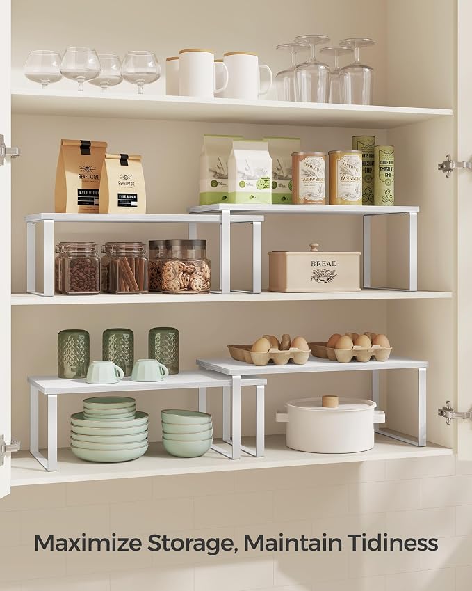 SONGMICS Cabinet Organizer Shelf, Kitchen Storage, Spice Rack, Expandable - Image 3