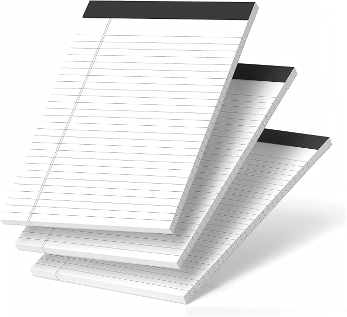 Nichela 3 Pack Legal Pads 8.5 x 11 White Note Pads 8.5 x 11 Notepad Micro by Nichela