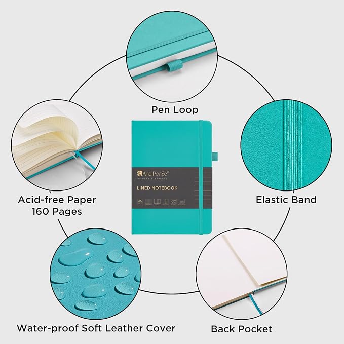&And Per Se Lined Notebooks 3-Pack Gift Set, A5 Hardcover Journals, 160 Pages - Image 4