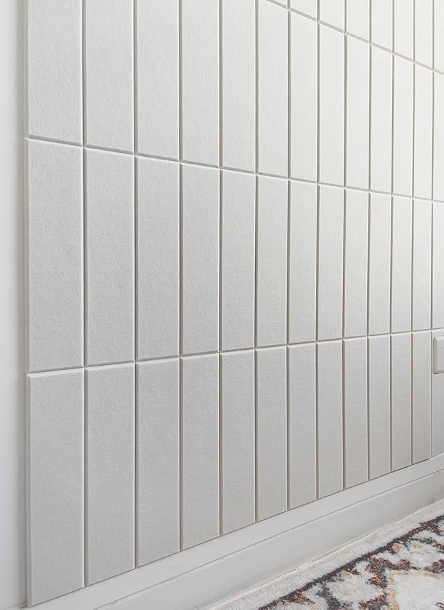 Large Cork Board Alternative - 12-Pack Felt Wall Tiles with Safe Removable Adhesive Tabs, Cork Wall Tiles Bulletin Board Home Office Essentials - Warm White-DeskLoop Office