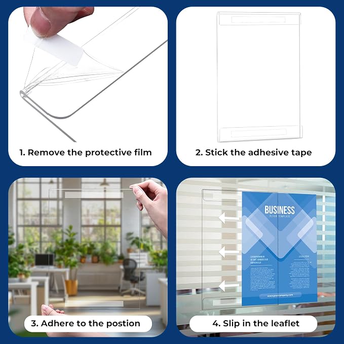 12 Pack 8.5x11 Acrylic Sign Holder Wall Mount, Plastic Wall Signs Acrylic Frame - Image 4