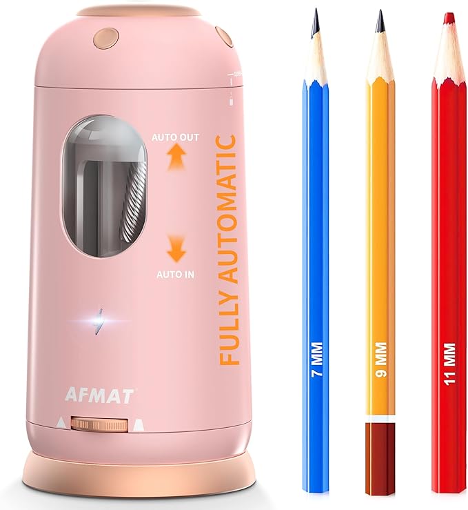 AFMAT Electric Pencil Sharpener, Auto in & Out, Fully Automatic Pencil Sharpener by AFMAT