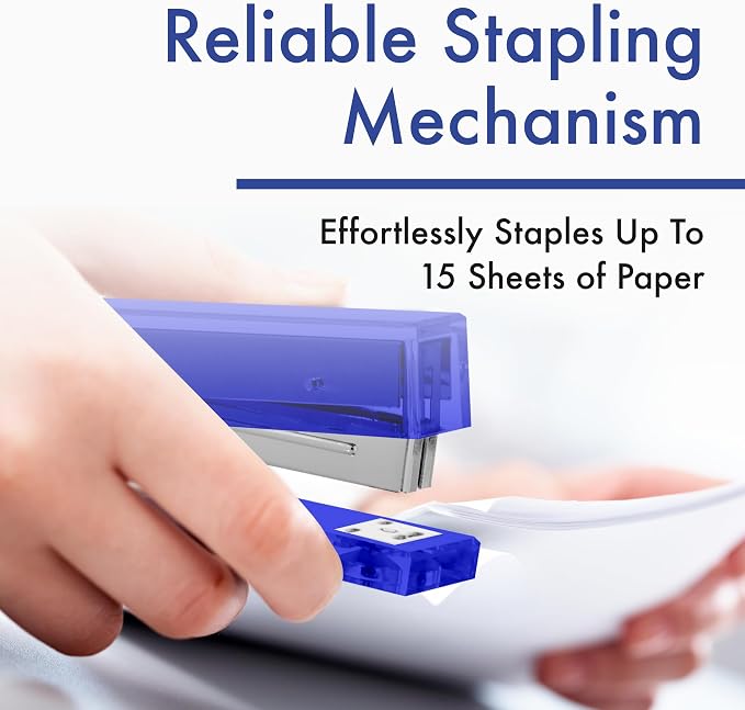 OfficeGoods Acrylic Stapler – Aesthetic & Durable Blue Desk Staple - Image 5