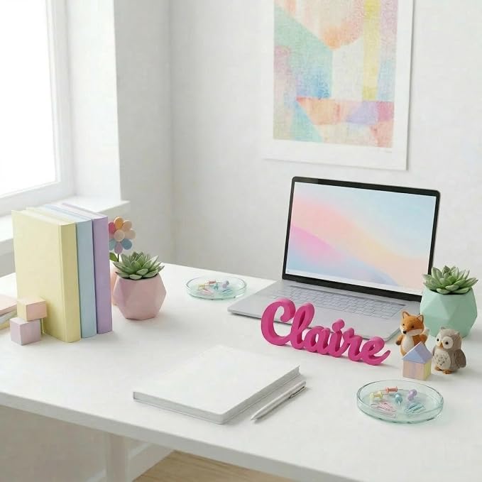 Personalized 3D Name Sign for Desk, Custom Freestanding Script Name Plate - Image 7