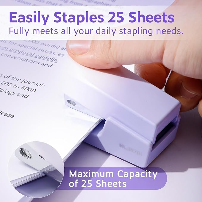 NUSIGN Mini Stapler with 830 Staples, Small Cute Desk Staplers, 25 Sheet - Image 2