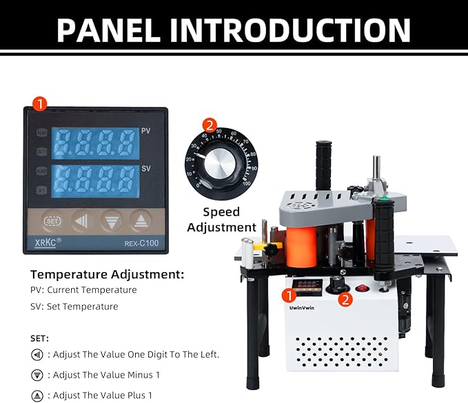 Edge Bander – Portable Edge Banding Machine, Straight & Curve Line, Double-Sided Glue Coating, Adjustable Speed, 110V, Durable & Efficient for Professional Edge Banding-DeskLoop Office