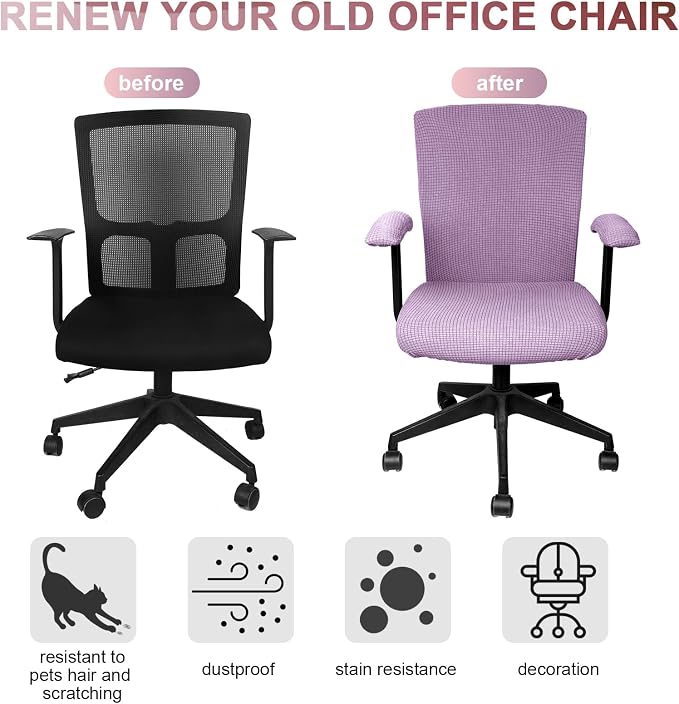 Tallew 4 Pcs Office Chair Covers Set Computer Universal Protective Stretchable - Image 3