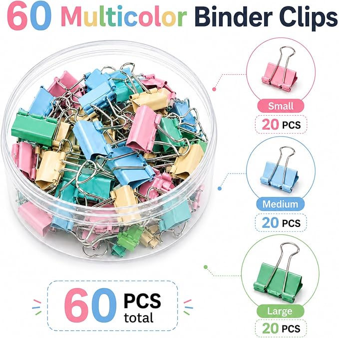 Binder Clips Assorted Sizes, Durable Metal Binder Clips - Image 6