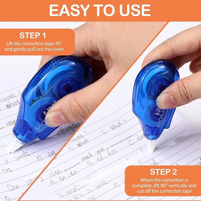 Fullhawl 60 Pack White Correction Tape Bulk 19.7 ft Red Green and Blue - Image 3