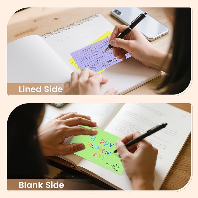 Index Cards 3x5 Inch, Flash Cards, Ruled Lined Colored Note Cards Paper - Image 5