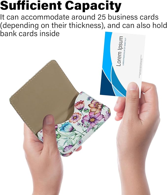Business Card Holder，PU Leather Business Card Case Color Printing Pattern Card - Image 3