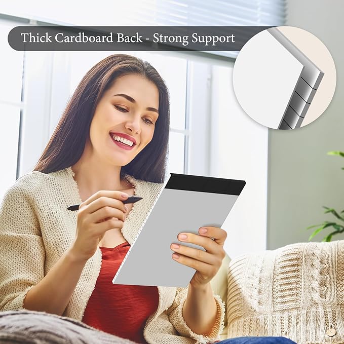 6 Pack Note Pads 5 x 8 Inch Colored Small Legal Pads 5 x 8 Pink Notepad Perforated Writing Pads Lined Paper Pads of Paper College Ruled Paper 30 Sheets Notebook To Do List for School, Office, Home-DeskLoop Office