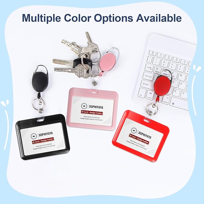 ID Badge Holder with Clip Badge Reels Retractable Heavy Duty Id Card with - Image 3