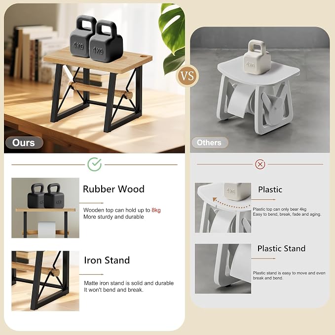 Label Holder for Rolls and Fan-fold Labels, Wooden Label Stand for Shipping - Image 2