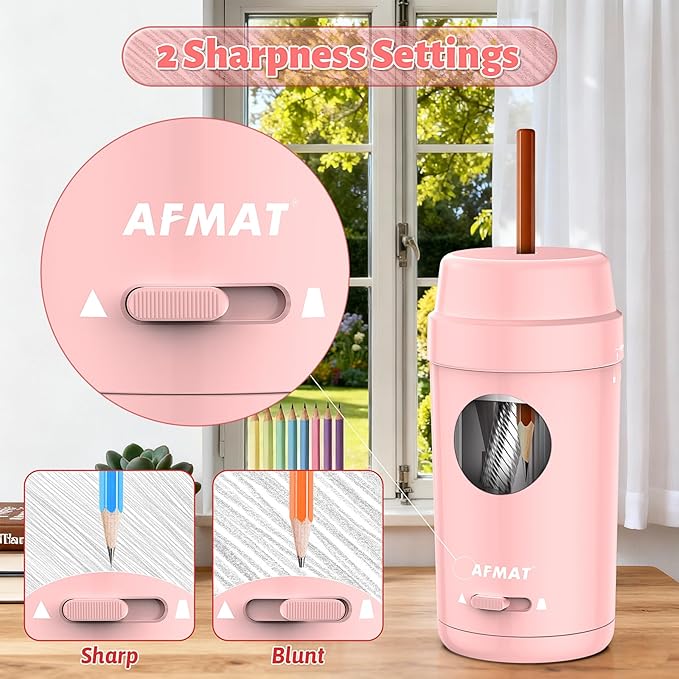 AFMAT Electric Pencil Sharpener, Auto in & Out, Fully Automatic Pencil Sharpener - Image 4