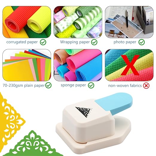 Paper Corner Punch Triangle Shape Flower Pattern, Large Craft Corner Punch - Image 5