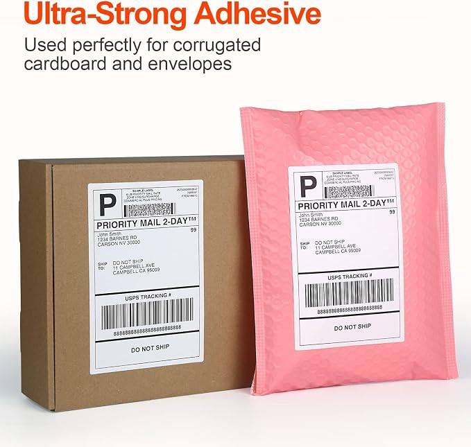 Fanfold 4”x 6” Direct Thermal Shipping Labels Self Adhesive, 500 Postage - Image 6